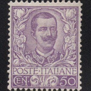 REGNO D'ITALIA FLOREALE C.50 1901 MNH CERT DIENA