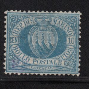 SAN MARINO STEMMA  1877 MNH CERT CILIO