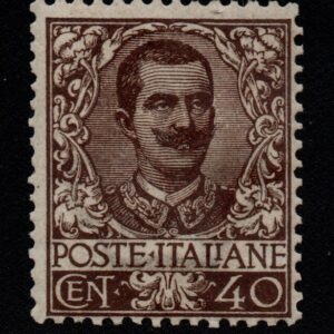 REGNO D'ITALIA FLOREALE 40C 1901 MNH CERT DIENA