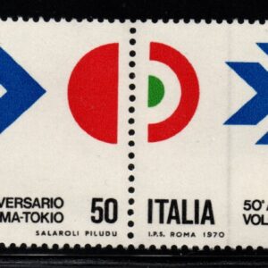 VOLO ROMA TORINO VARIETA' STRISCIA COLORE MNH