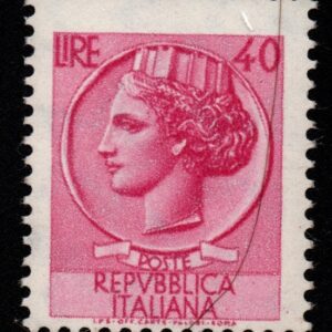 40 LIRE ITALIA TURRITA STAMPA SPOSTATA MNH
