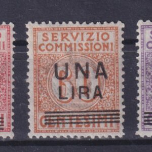 ITALIA REGNO 1925 SEGNATASSE SERVIZIO COMMISSIONI SOVRASTAMPATI MNH CERT. DIENA