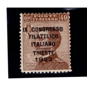 1922 Congresso Filatelico Trieste - 40 cent. MNH- originale CERT. DIENA