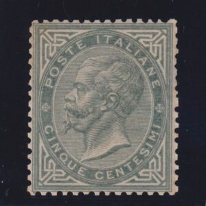 REGNO D'ITALIA 1863 - 5 CENT. TIRATURA TORINO Sass. n. T16 M.N.H. CERT. DIENA