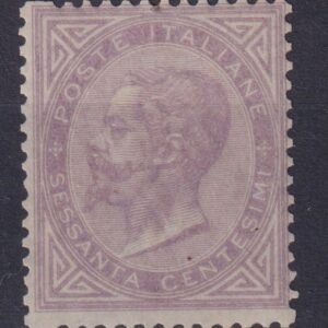1863 De La Rue V. Emanuele 60 cent. MNH CERTIFICATO DIENA