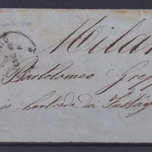 1860 TOSCANA FRONTESPIZIO CON 20 CENT. AZZURRO CERTIFICATO SORANI