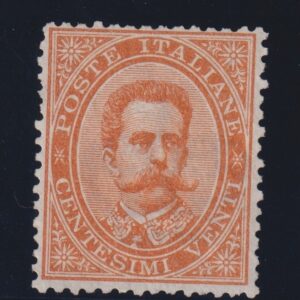REGNO D'ITALIA 1879 UMBERTO I 20 CENTESIMI N.39  MNH CERTIFICATO DIENA