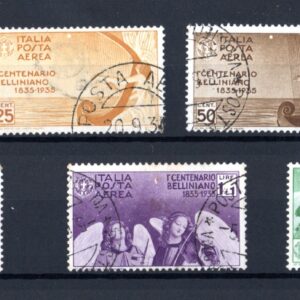 REGNO D'ITALIA BELLINI 1935 ANNULLATI CERTIFICATO SOTTORIVA