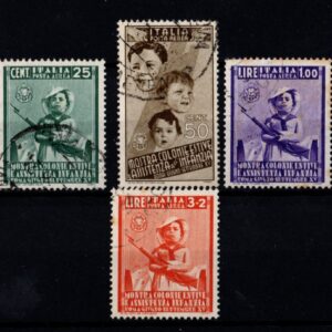 REGNO D'ITALIA COLONIE ESTIVE 1937 ANNULLATO CERTIFICATO SOTTORIVA