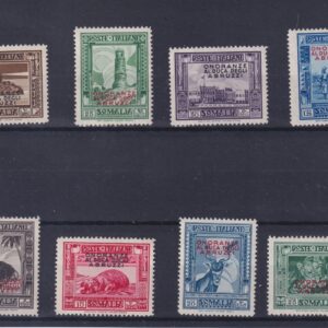 COLONIE SOMALIA 1934 ONORANZE AL DUCA DEGLI ABRUZZI 8 V. MNH CERT. DIENA