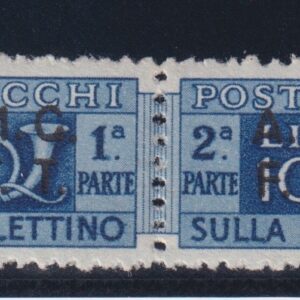 TRIESTE A 1947  PACCHI POSTALI LIRE 100 AZZURRO MNH CERT. CILIO