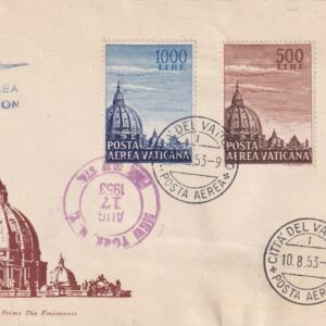 1953 VATICANO CUPOLONI POSTA AEREA ANNULLATO