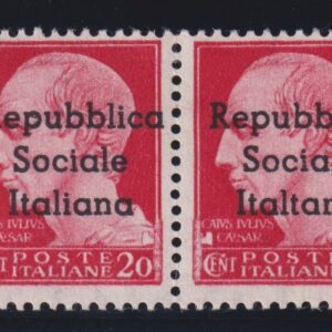 1944 REPUBBLICA SOCIALE ITALIANA VARIETÀ CENT. 20 M.N.H. CERTIFICATO AVANZO