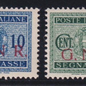 1944 SEGNATASSE REPUBBLICA SOCIALE ITALIANA G.N.R. MNH CERTIFICATO DIENA