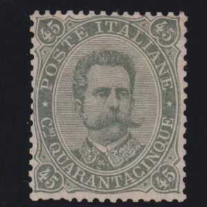 ITALIA REGNO 1889 45 CENT. EFFIGIE UMBERTO I M.N.H. CERT. CILIO