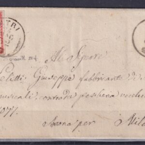 1862 PROVINCE NAPOLETANE LETTERA CERTIFICATO SORANI-AVI