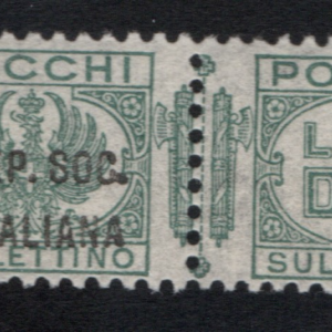 REGNO D'ITALIA PACCHI R.S.I. 2 LIRE 1944 CERT DIENA