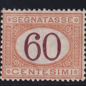 ITALIA REGNO 1924/ SEGNATASSE - 60 C. CIFRA BRUNA MNH CERTIFICATO DIENA