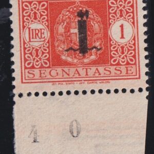 1944 REPUBBLICA SOCIALE ITALIANA SEGNATASSE 1 L. MNH CERT. DIENA