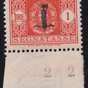 1944 REPUBBLICA SOCIALE ITALIANA SEGNATASSE 1 L. MNH CERT. DIENA