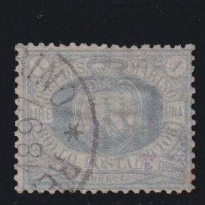 Repubblica S. San Marino 1894 Lire 1 Certificato Diena