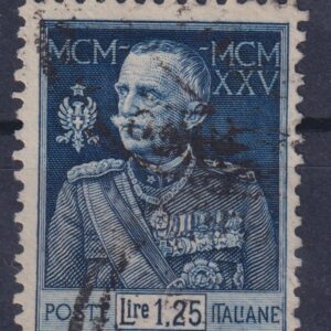 1925 GIUBILEO DEL RE LIRE 1.25 AZZURRO DENT.11 CERTIFICATO SOTTORIVA