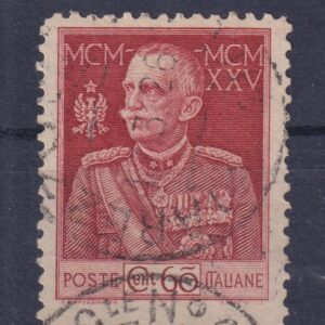 REGNO 1925 GIUBILEO DEL RE 60 CENT. CARMINIO DENT.11 CERTIFICATO SOTTORIVA