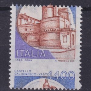 1980 CASTELLI D'ITALIA LIRE 1400 MNH CERTIFICATO DIENA