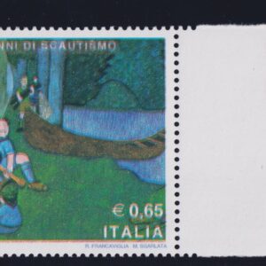 2007 ITALIA REPUBBLICA VARIETÀ EUROPA UNITA 100 ANNI DI SCAUTISMO CERT. DIENA