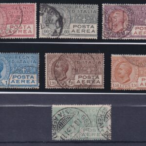 REGNO D'ITALIA 1926-28 POSTA AEREA EFFIGIE 8 VAL. CERTIFICATO DIENA
