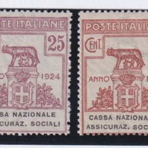 REGNO 1924 ENTI SEMISTATALI CASSA NAZIONALE ASSICURAZIONI SOCIALI MNH CERT.DIENA