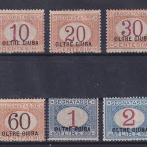 1925 Oltre Giuba segnatasse 10v. nr 1/10 MNH CERT. SOTTORIVA-DIENA