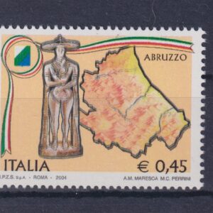 2004 ITALIA ABRUZZO 45c. POLICROMO MNH CERTIFICATO BIONDI