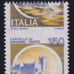 1980 ITALIA "CASTELLI" LIRE 150 MNH CERTIFICATO DIENA