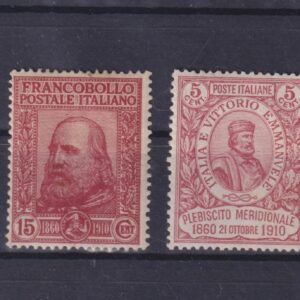 ITALIA 1910 GARIBALDI  PLEBISCITO MERIDIONALE  4 VALORI MNH CERT. CAFFAZ