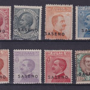 1923 colonie  Saseno francobolli d'Italia 8 VAL. MNH CERT. DIENA-SOTTORIVA