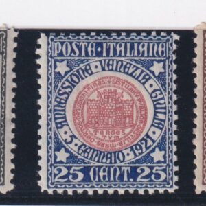 REGNO 1921 - ANNESSIONE DELLA VENEZIA GIULIA 3 VAL. MNH