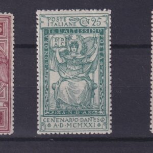 REGNO 1921 morte Dante Alighieri 3 VAL. MNH