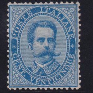 REGNO D'ITALIA 1879 - EFFIGIE UMBERTO I° 25c. MNH CERT. CAFFAZ