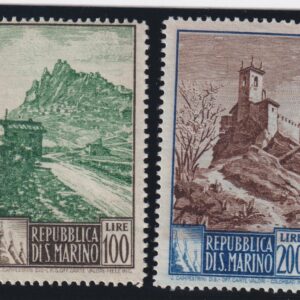San Marino 1949 Paesaggi 2 valori MNH CERTIFICATO DIENA