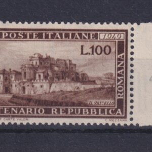 ITALIA 1949 REPUBBLICA ROMANA 100 LIRE MNH CERT. DIENA