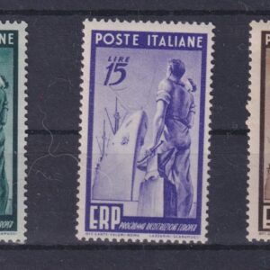ITALIA 1949 RICOSTITUZIONE EUROPA 3 VALORI MNH