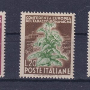 ITALIA 1950 CONFERENZA EUROPEA TABACCO 3 VALORI MNH