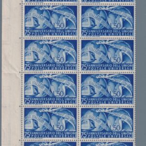 1949 ITALIA ANNIVERSARIO dell'UPU PARTE FOGLIO 12 ESEMPLARI MNH