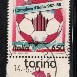 REPUBBLICA ITALIANA "MILAN" VARIETA' SENZA GIALLO 1988 ANNULLATO CERT RAYBAUDI