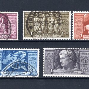 REGNO D'ITALIA AUGUSTO POSTA AEREA 1937 ANNULLATI CERTIFICATO SOTTORIVA