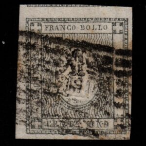 SARDEGNA GIORNALI 1 CENT 1861 RARO ANNULLO CERTIFICATO SORANI