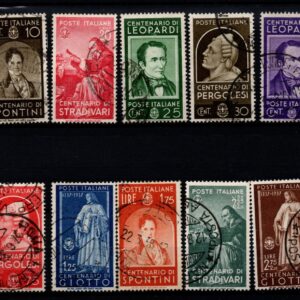 REGNO D'ITALIA UOMINI ILLUSTRI 1937 ANNULLATO CERTIFICATO SOTTORIVA