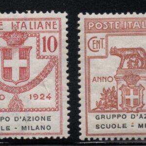REGNO D'ITALIA GRUPPO D'AZIONE SCUOLE MILANO 1924 MNH CERT DIENA