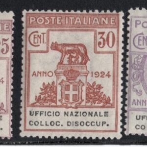 REGNO D'ITALIA UFFICIO NAZIONALE COLLOCAMENTO DISOCCUPATI 1924 MNH CERT RAYBAUDI